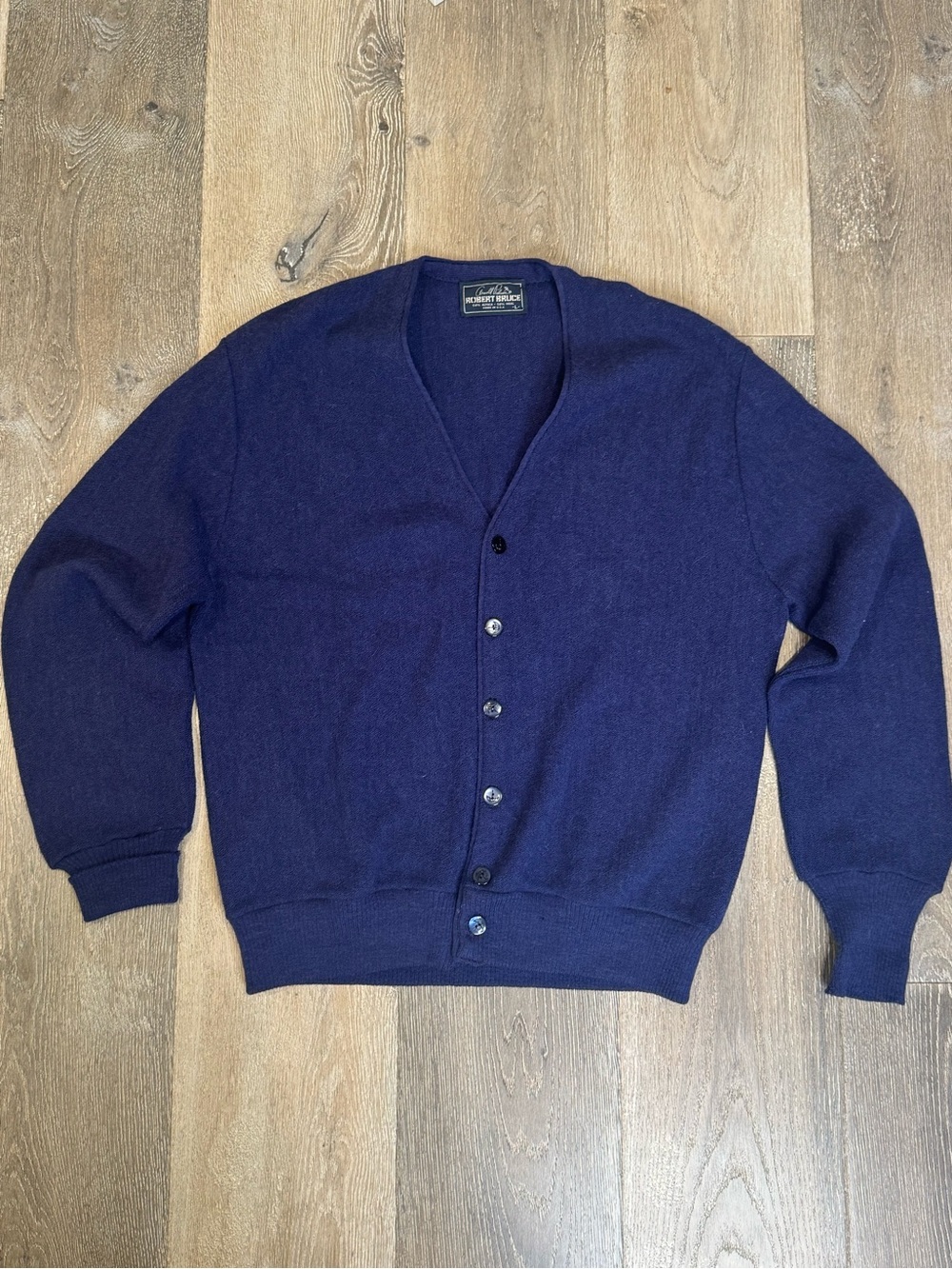 Vintage 1960’s Arnold Palmer Men's Deep Navy Button-Front V-Neck Cardigan 0963